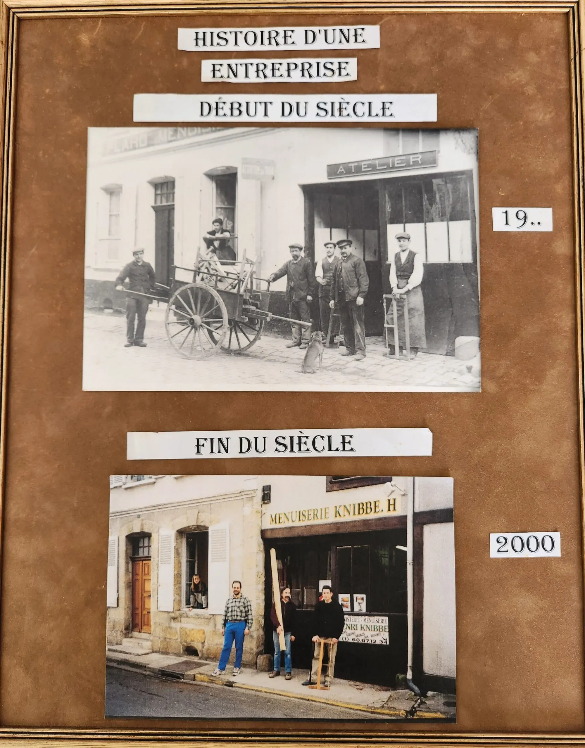 Photos historiques illustrant l'histoire de la menuiserie Knibbe.